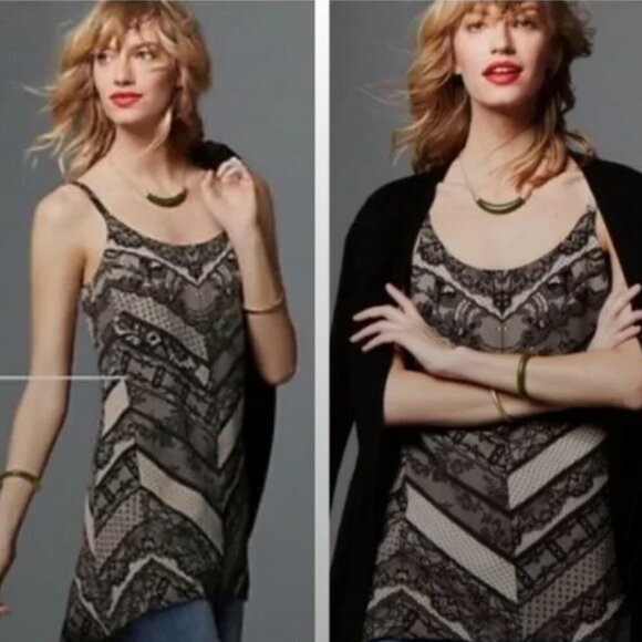 CAbi Tops - NEW Cabi #278 Monaco Cami Tank Blouse Lace Print X-Small